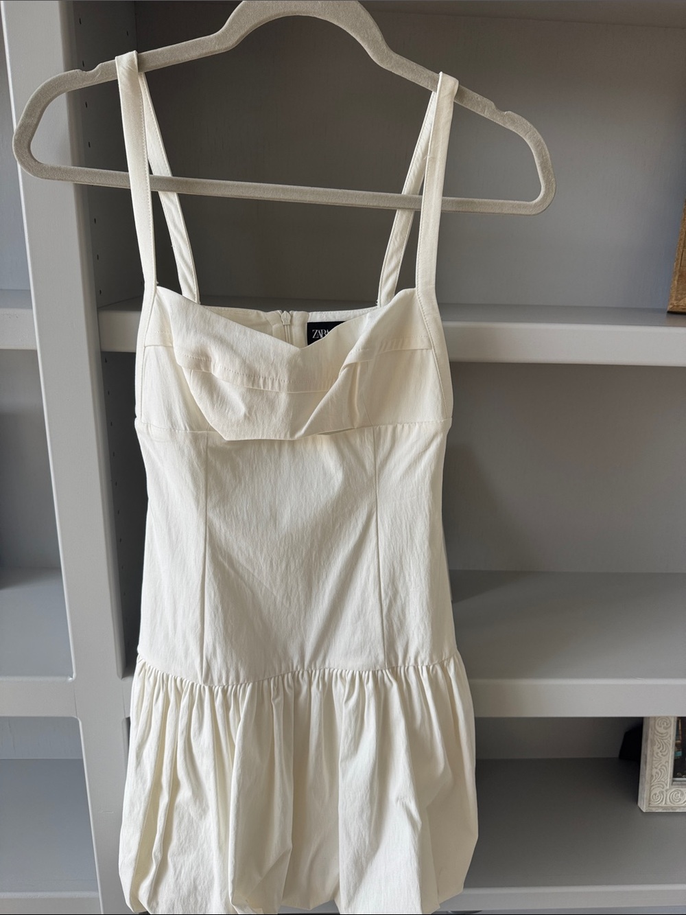 Zara Ivory Mini Dress with Sweetheart Neckline